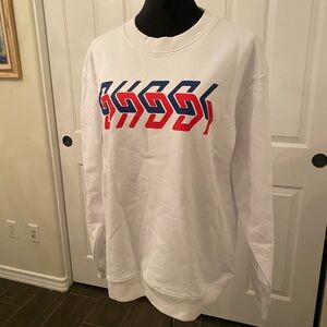 Gucci White Sweatdhirt  with blue and red detail.